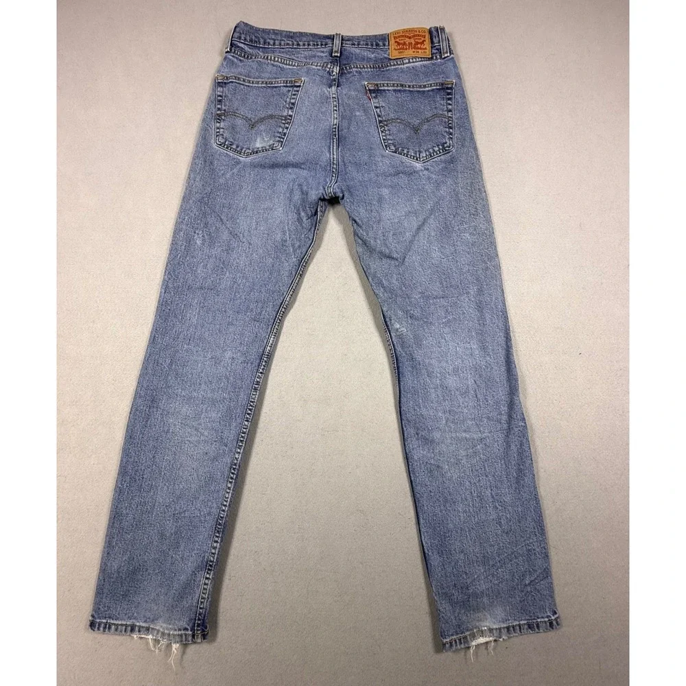 Levis Regular Fit Straight Leg Jeans Medium Wash Blue Denim Mens 34x32